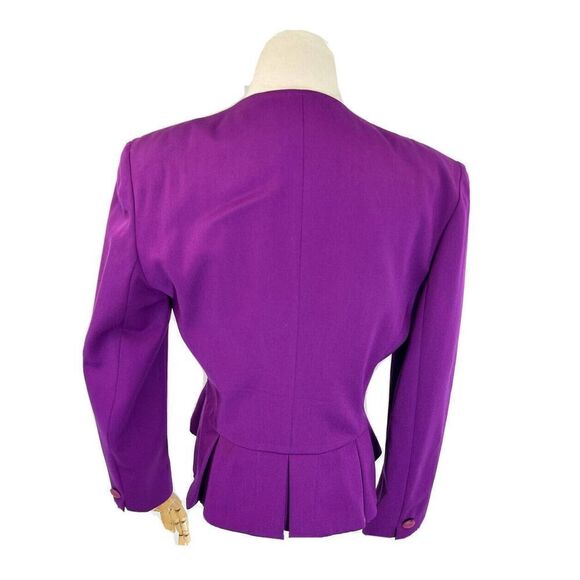 Vintage Christian Dior The Suit Womens Blazer Jacket Purple Size 8 Pure Wool USA - Picture 2 of 15
